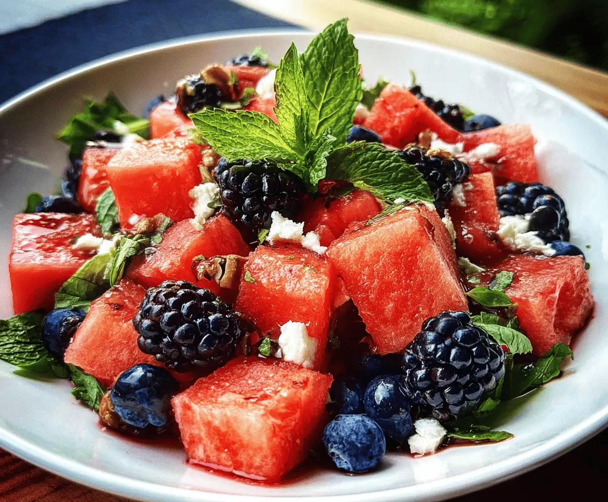 Refreshing Balsamic Watermelon and Blackberry Salad