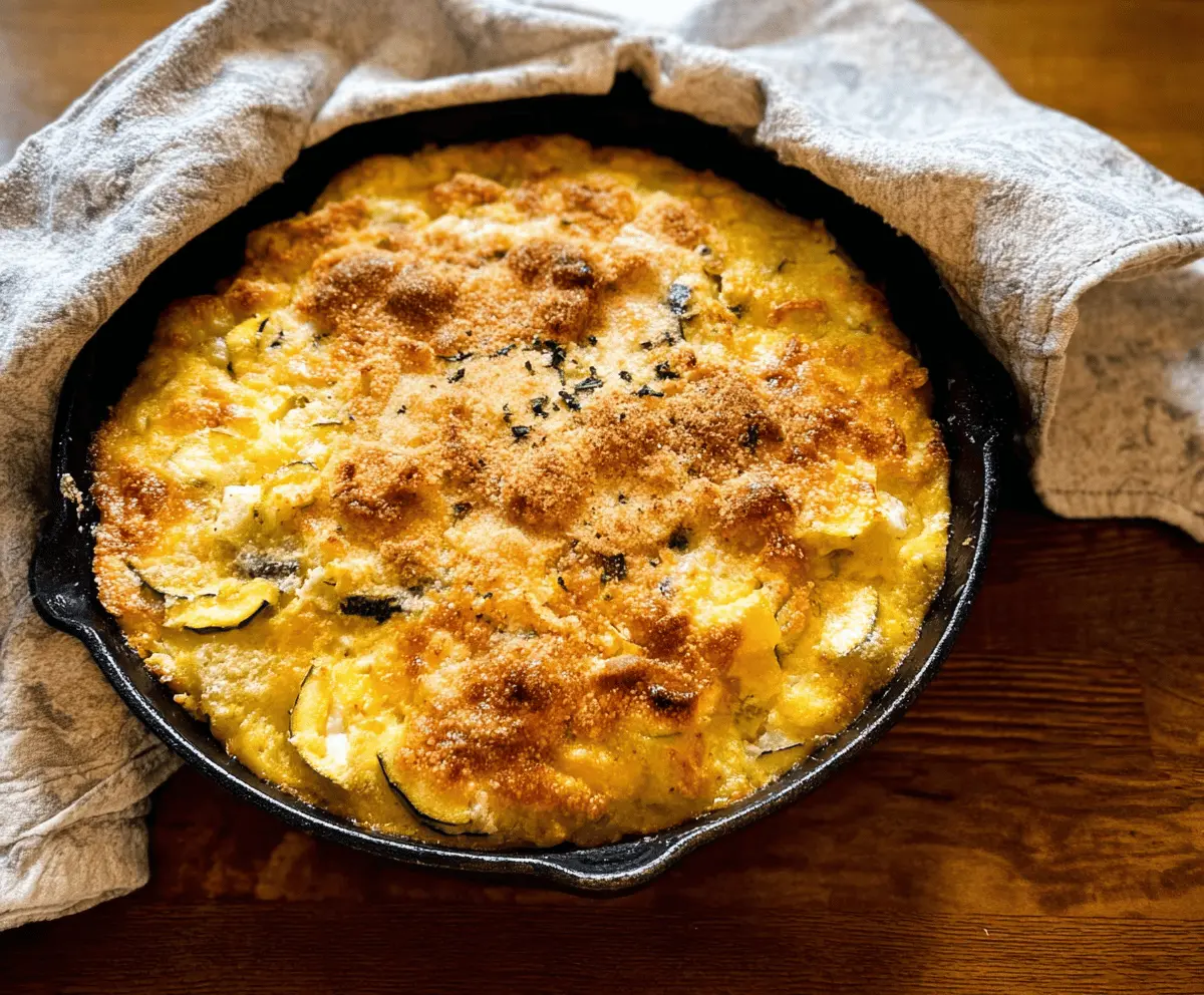 Cheesy Green Chile Yellow Squash Casserole
