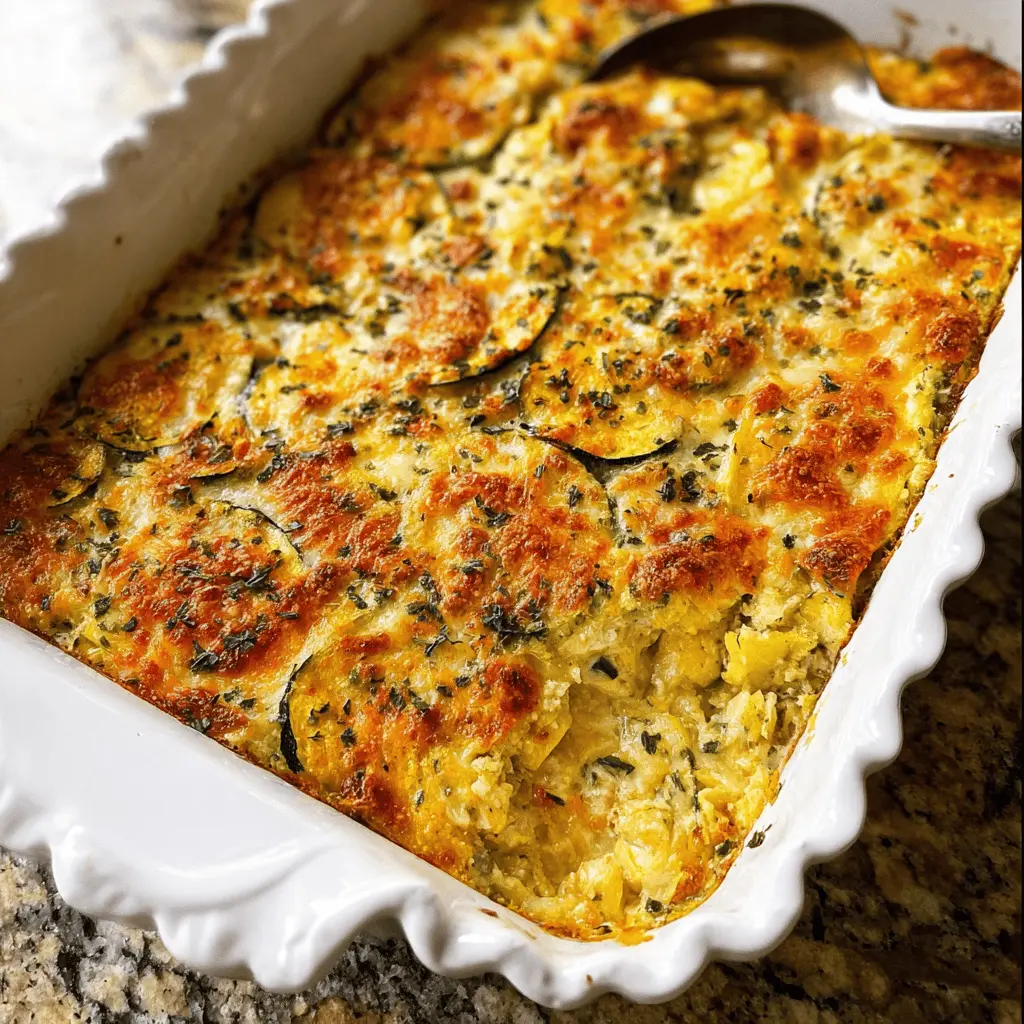 Cheesy Zucchini Squash Casserole Recipe