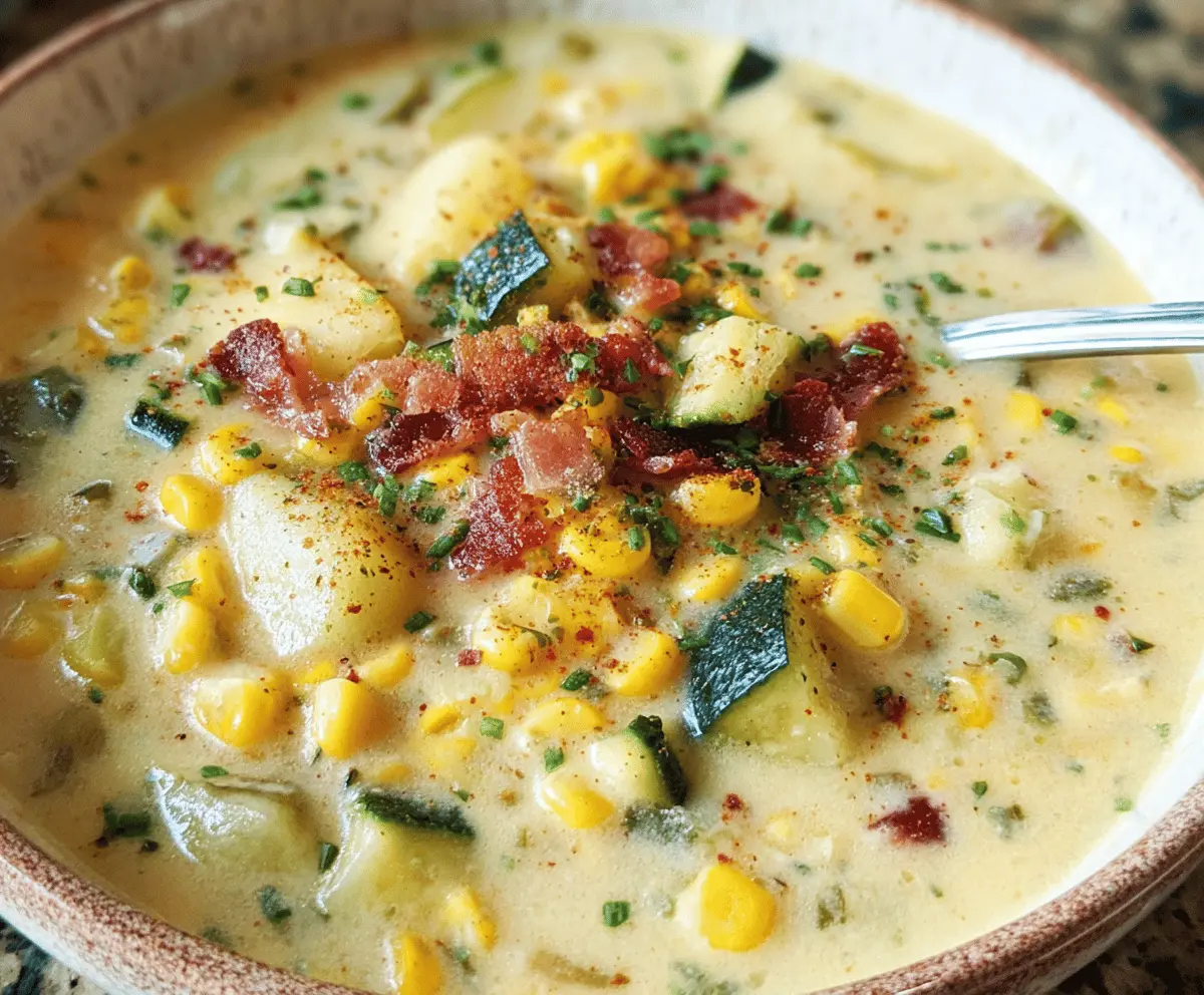 Creamy Summer Corn and Zucchini Chowder Recipe