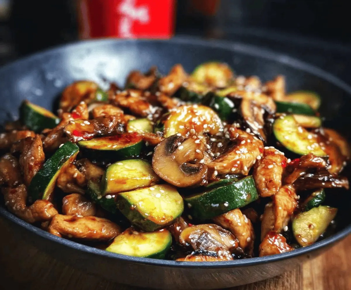 Easy Zucchini Mushroom Chicken Stir Fry Recipe