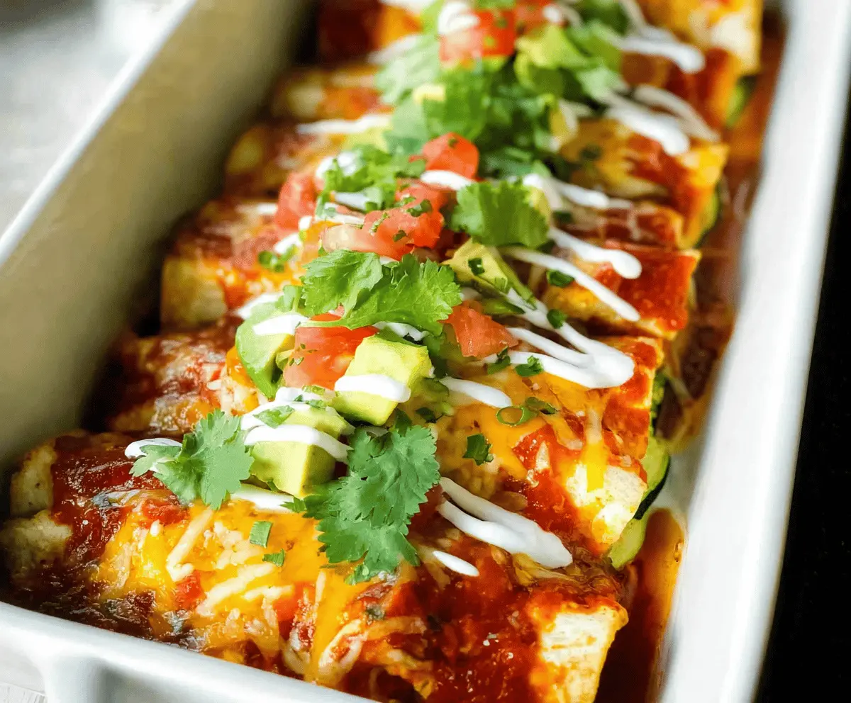 Cheesy Keto Chicken Zucchini Enchiladas