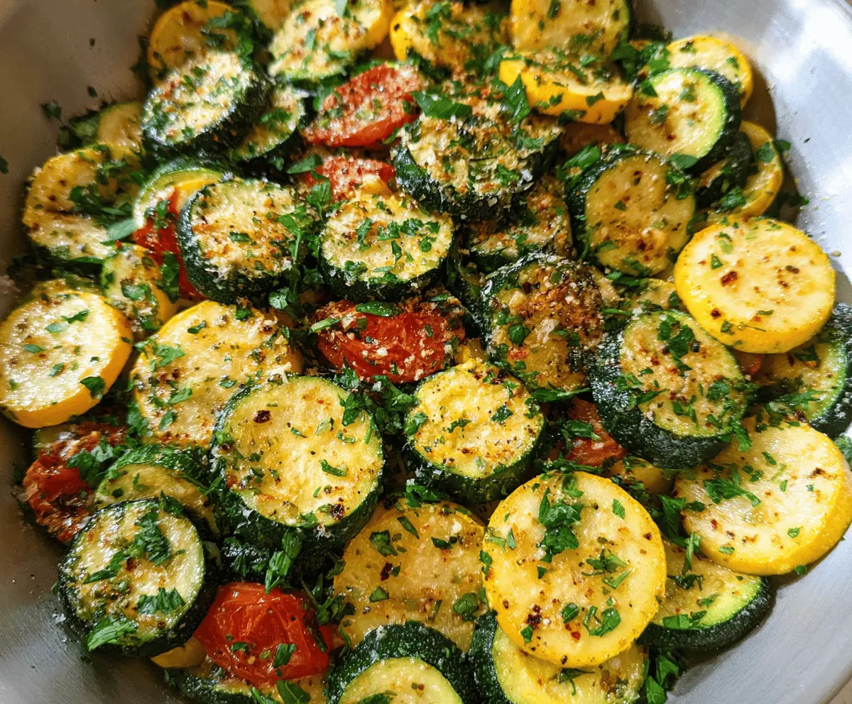 Cheesy Garlic Parmesan Zucchini and Squash Medley