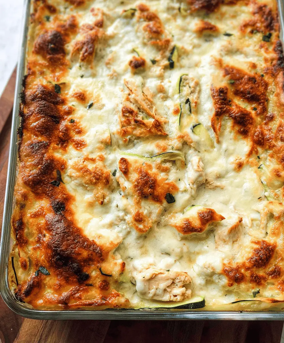 Creamy Chicken Alfredo Zucchini Lasagna Recipe
