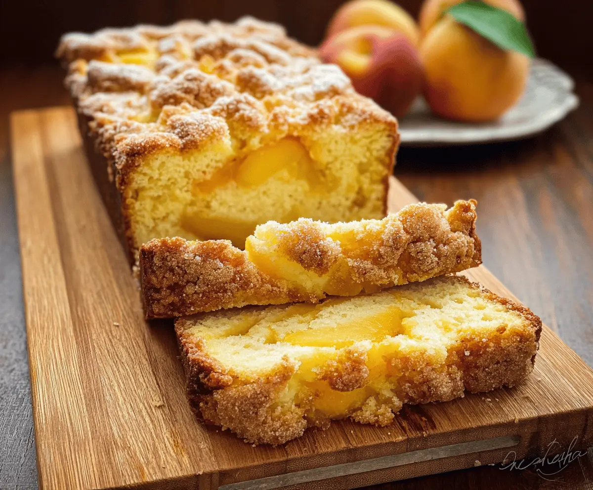 Easy Peach Cobbler Pound Cake Recipe