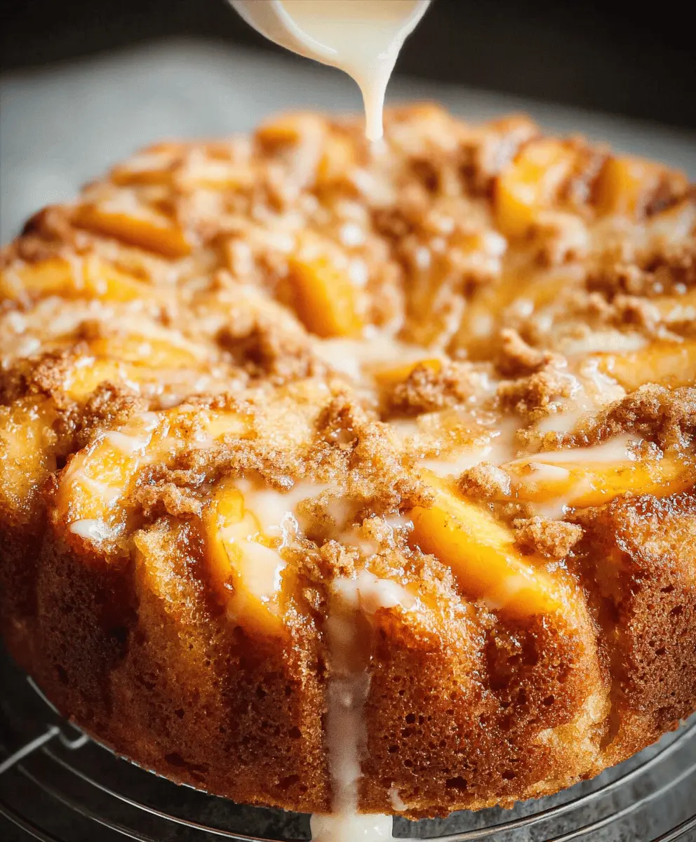 Cream Cheese Peach Cobbler Pound Cake Recipe