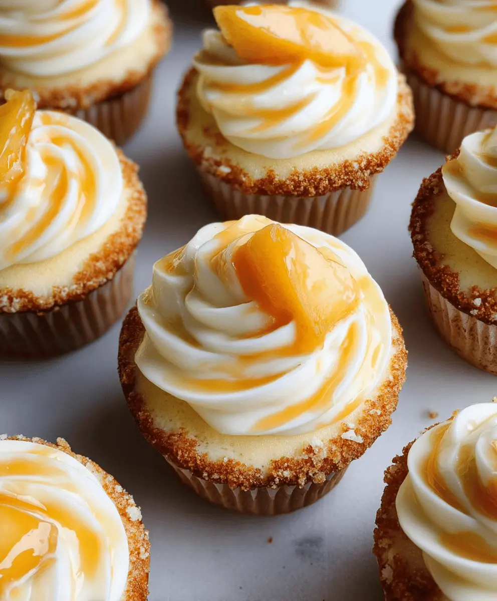 Creamy Peach and Honey Cheesecake Cupcakes