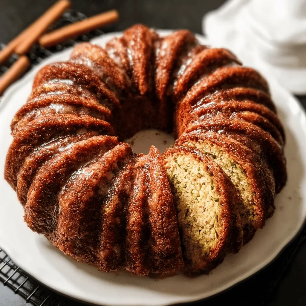 Moist Cinnamon Zucchini Bundt Bread Recipe
