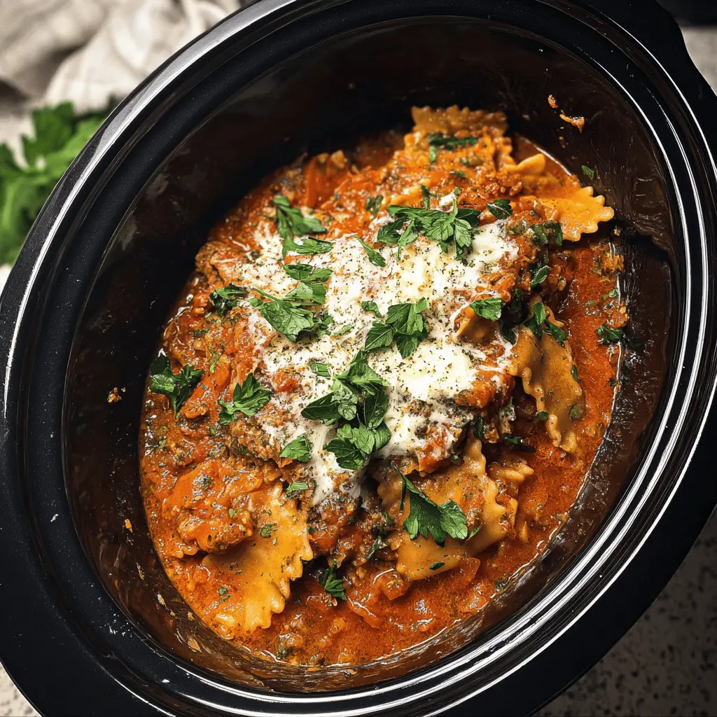 Easy Crockpot Lasagna Soup Recipe