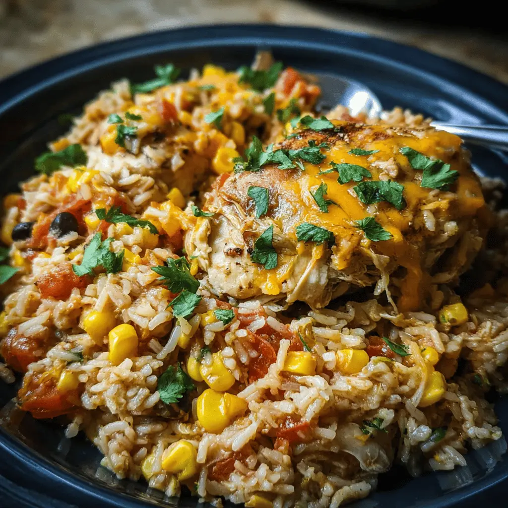 Easy Southwest Crock Pot Chicken and Rice Recipe