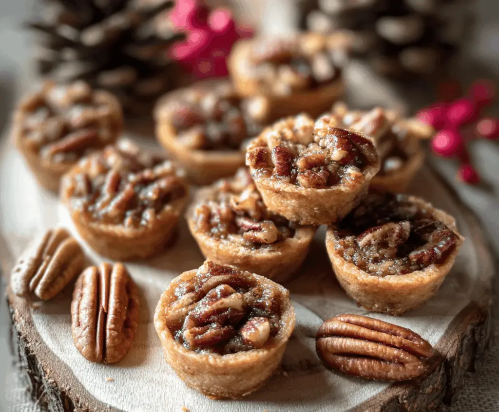 Delicious Pecan Pie Cookie Bites topped with caramel and chopped pecans, perfect for dessert or snack cravings.