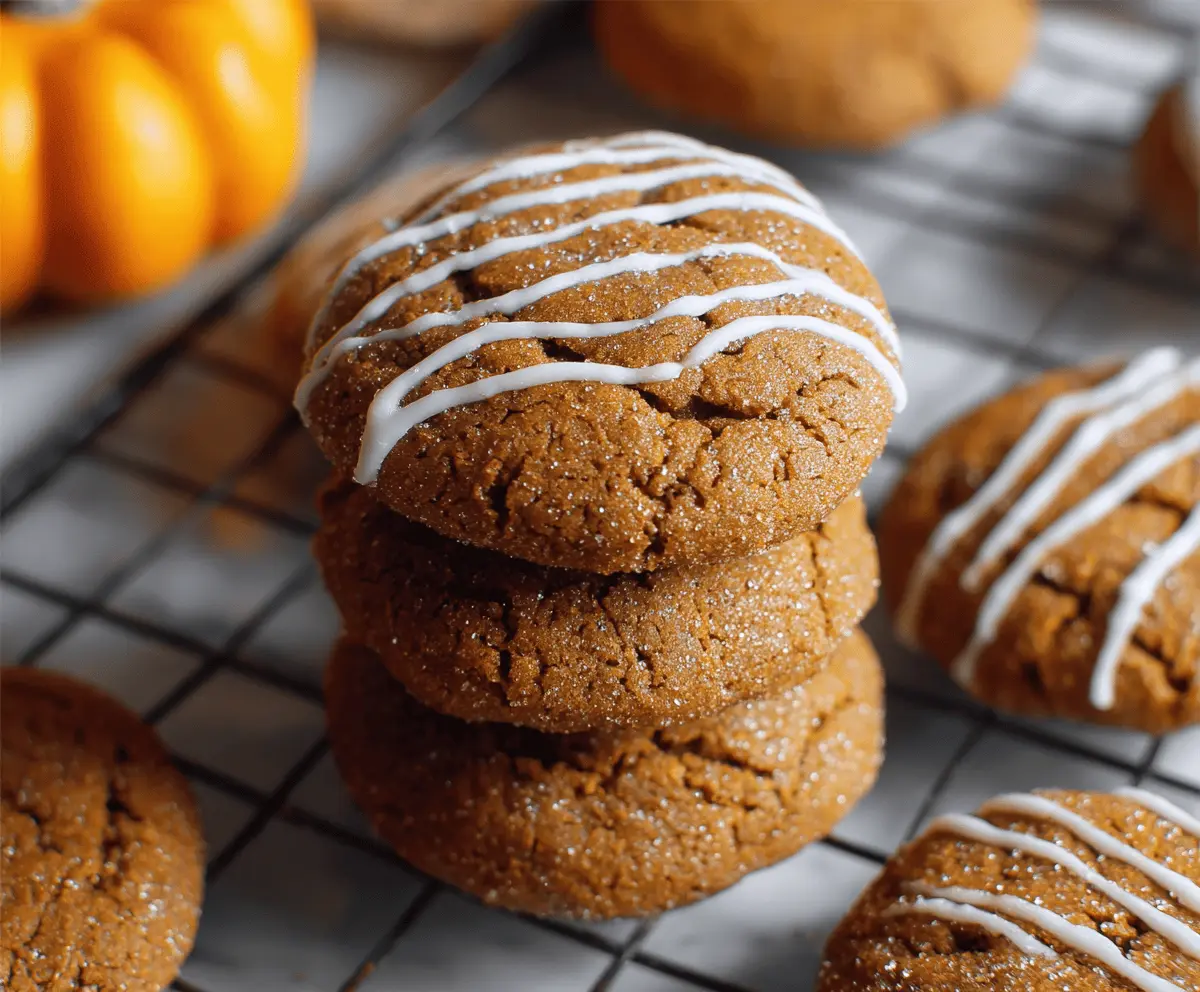 Delicious homemade pumpkin molasses cookies with a soft, chewy texture and a rich, spiced flavor, perfect for fall treats.