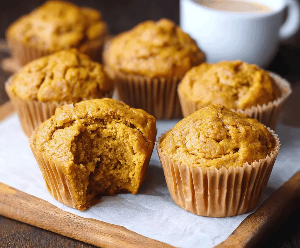 Delicious homemade low-carb pumpkin muffins topped with cinnamon and walnuts, perfect for healthy fall snacks