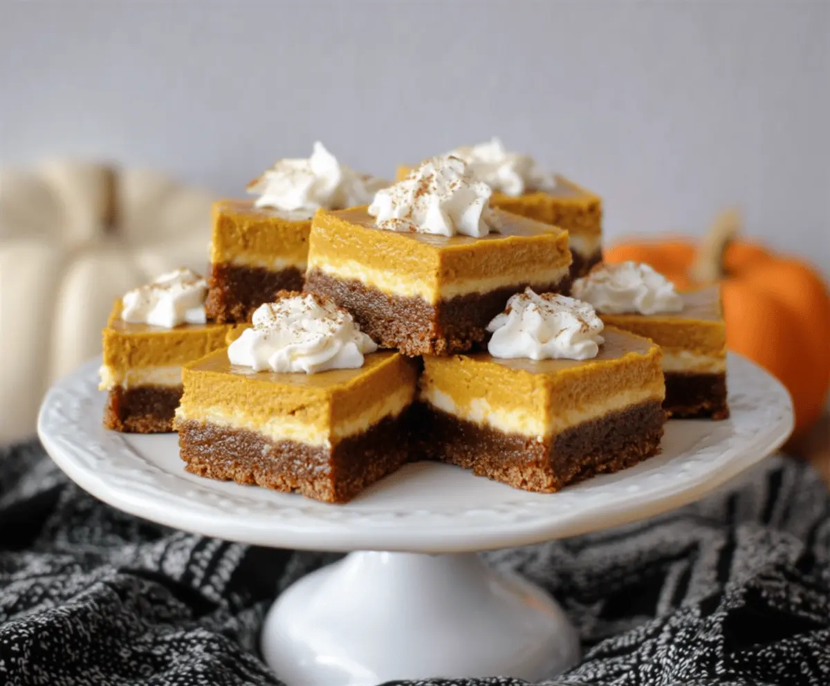 Pumpkin Gingersnap Cheesecake Bars