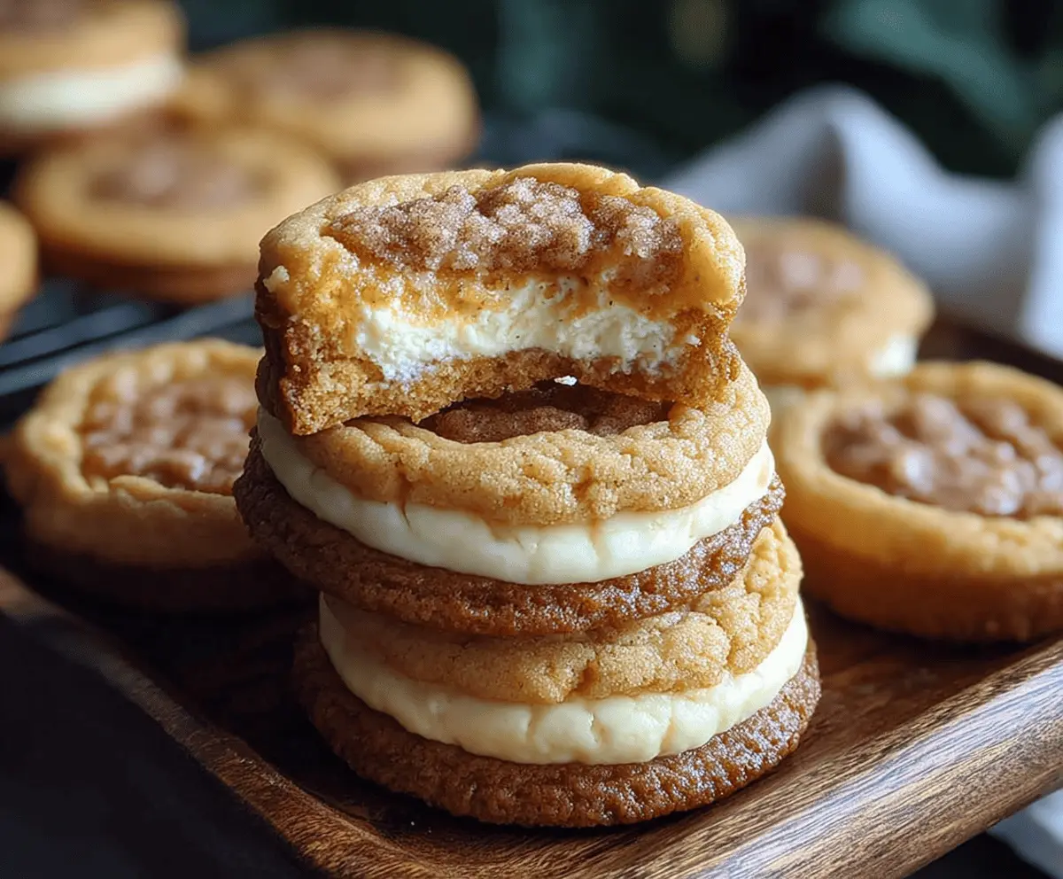 Delicious Sweet Potato Pie Cheesecake Cookies with a golden-brown topping and creamy filling on a rustic plate