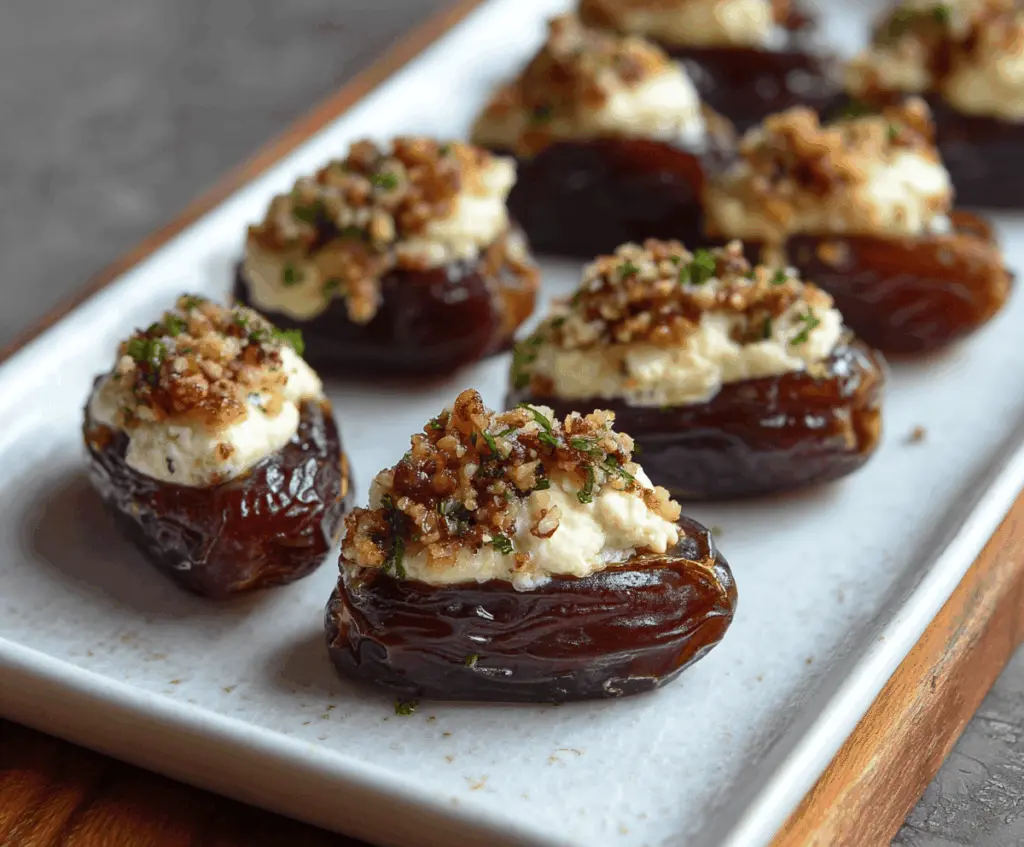 Delicious Brie stuffed dates wrapped in bacon, perfect for appetizers.