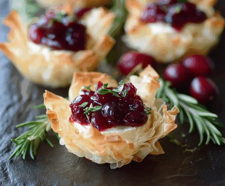 Cranberry Brie Phyllo Cups