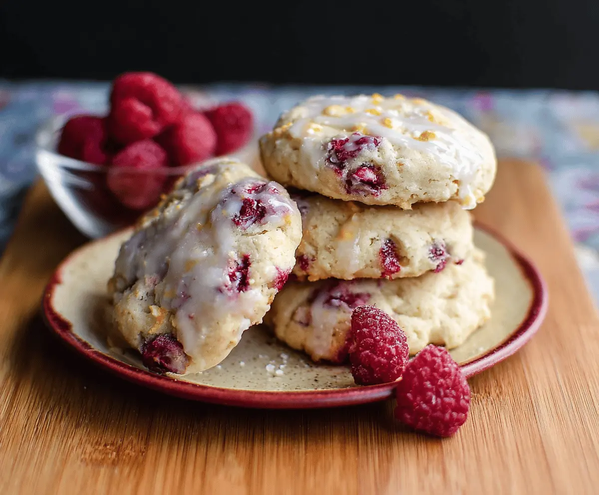 Delicious Greek Yogurt Raspberry Cookies, soft and chewy with fresh raspberries in each bite