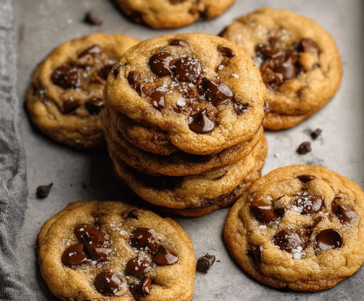 Delicious soft-batch chocolate chip cookies with a golden brown exterior and gooey chocolate chips.