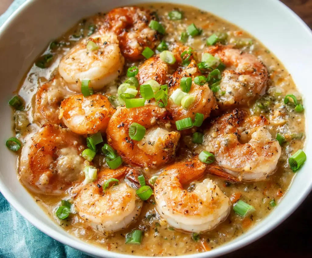 Delicious shrimp with flavorful lobster sauce served on a plate.