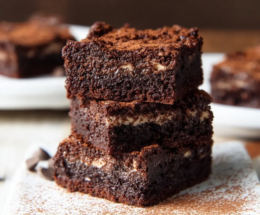 Delicious and healthy cottage cheese brownies baked to perfection with a rich chocolate flavor.