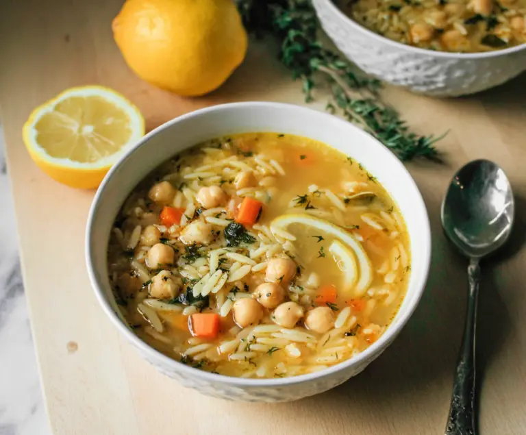Lemon Chickpea Orzo Soup