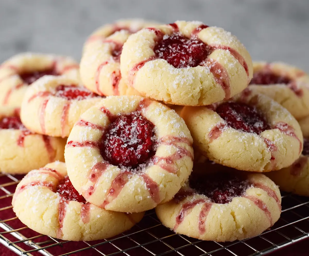 Delicious Raspberry Shortbread Cookies with fresh raspberries and buttery shortbread crumb