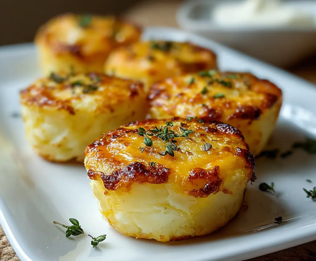 Delicious cheesy mashed potato puffs served hot, perfect for appetizers or snacks.