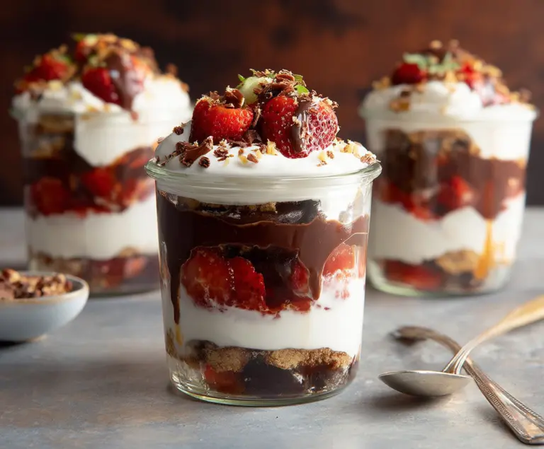 Chocolate Strawberry Cake Parfaits