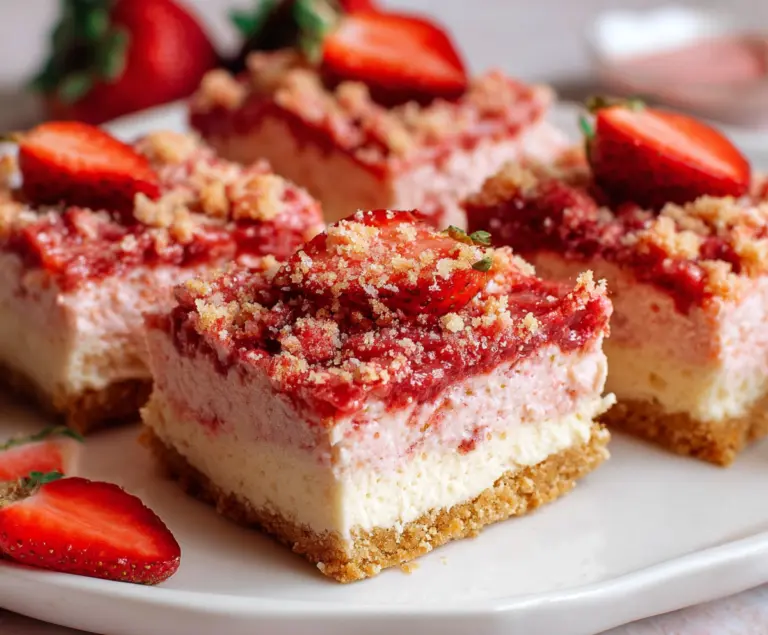 Strawberry Shortcake Cheesecake Bars