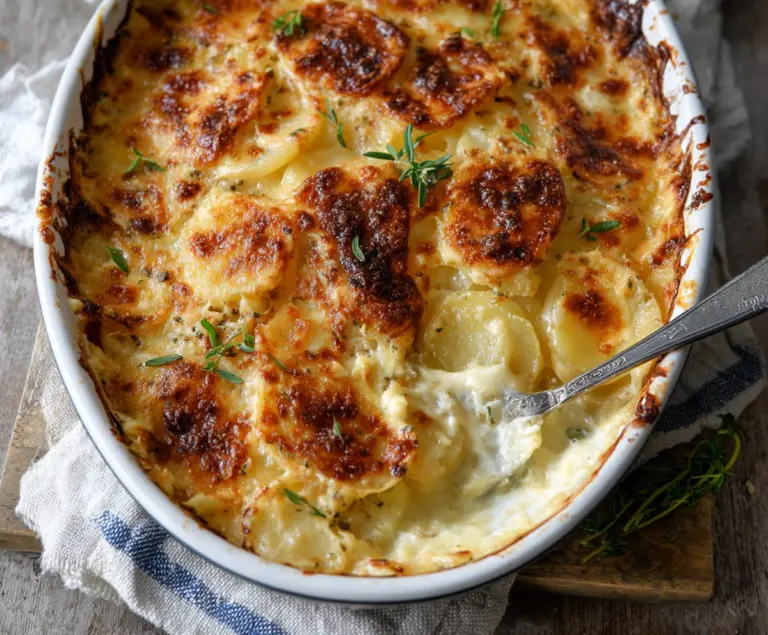 Three Cheese Scalloped Potatoes
