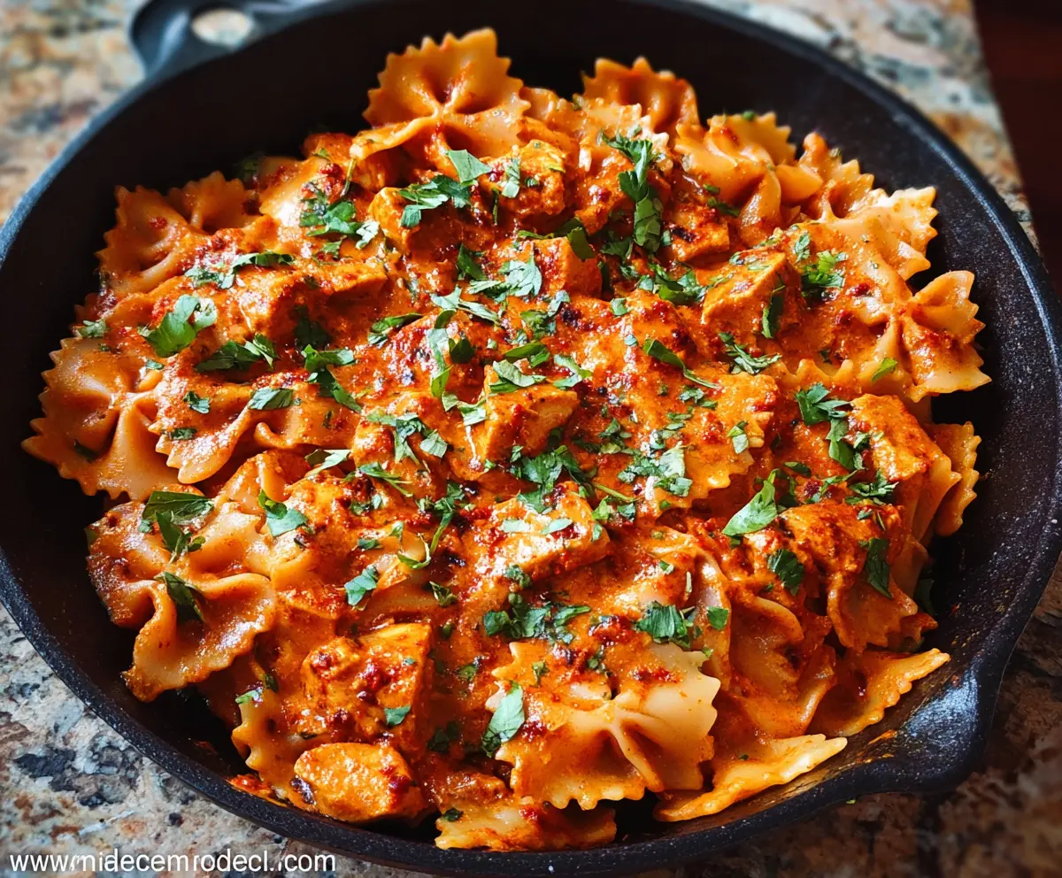 Delicious Tikka Masala Pasta served with vibrant spices and creamy sauce.