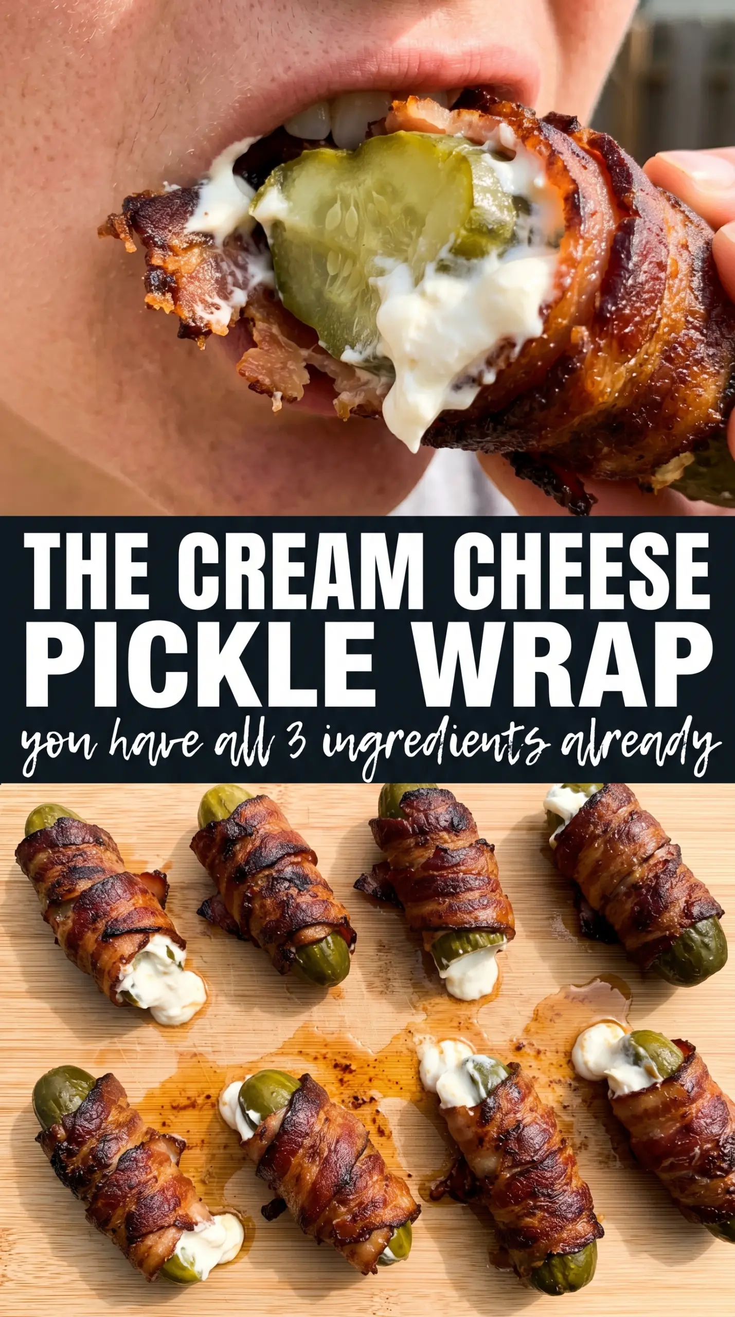 Bacon Wrapped Pickles Stuffed With Cream Cheese crispy creamy savory