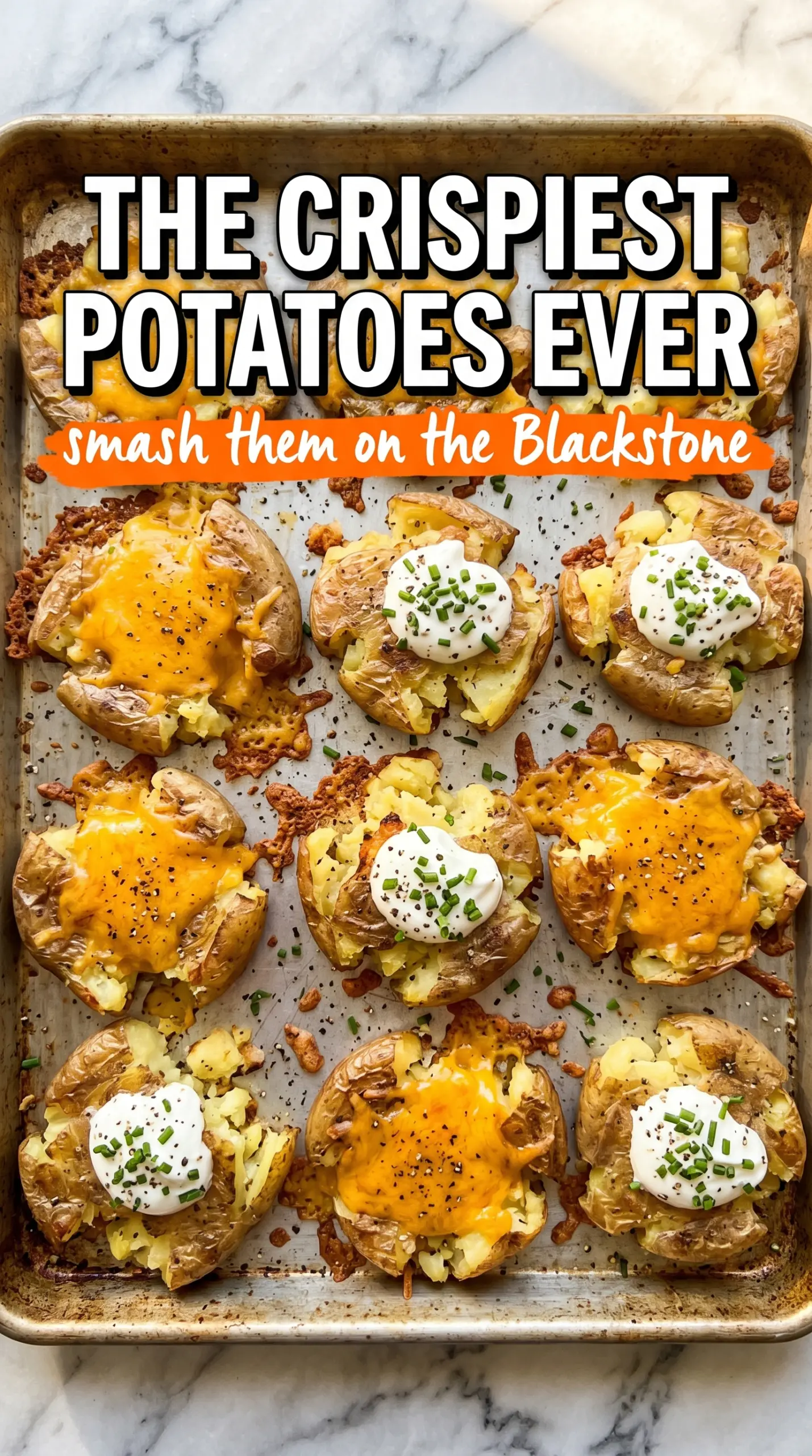 Blackstone Smashed Potatoes crispy loaded