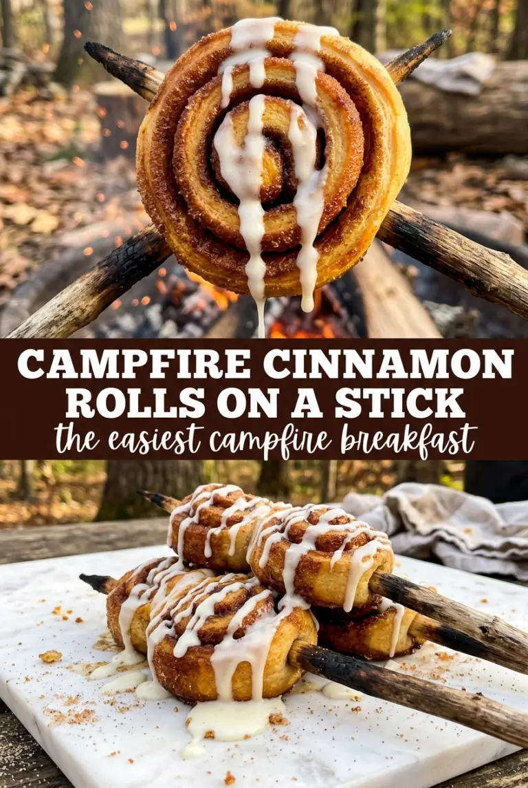 Campfire Cinnamon Rolls on a Stick