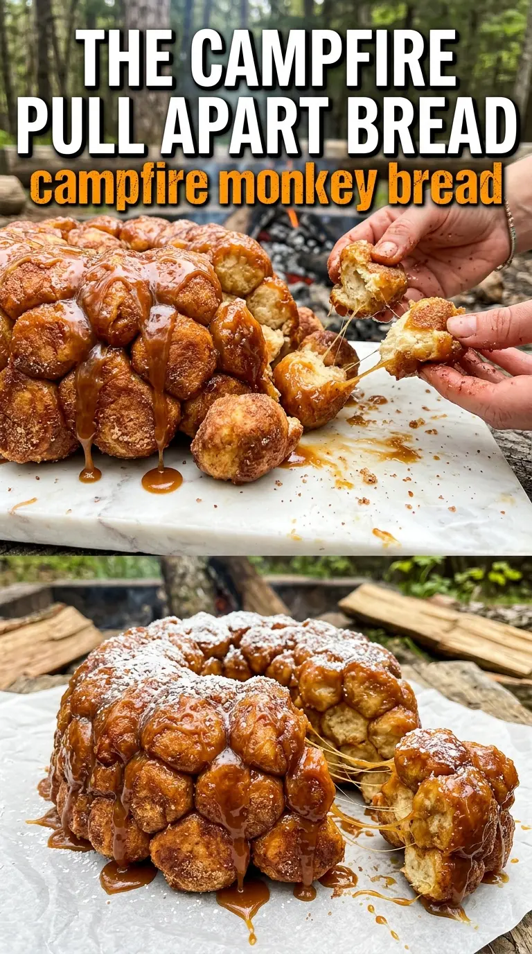 Campfire Monkey Bread golden pull-apart cinnamon sugar
