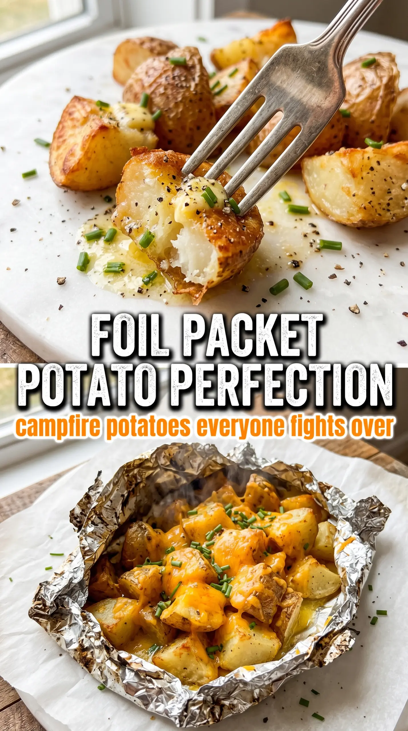 Campfire Potatoes foil packet golden seasoned