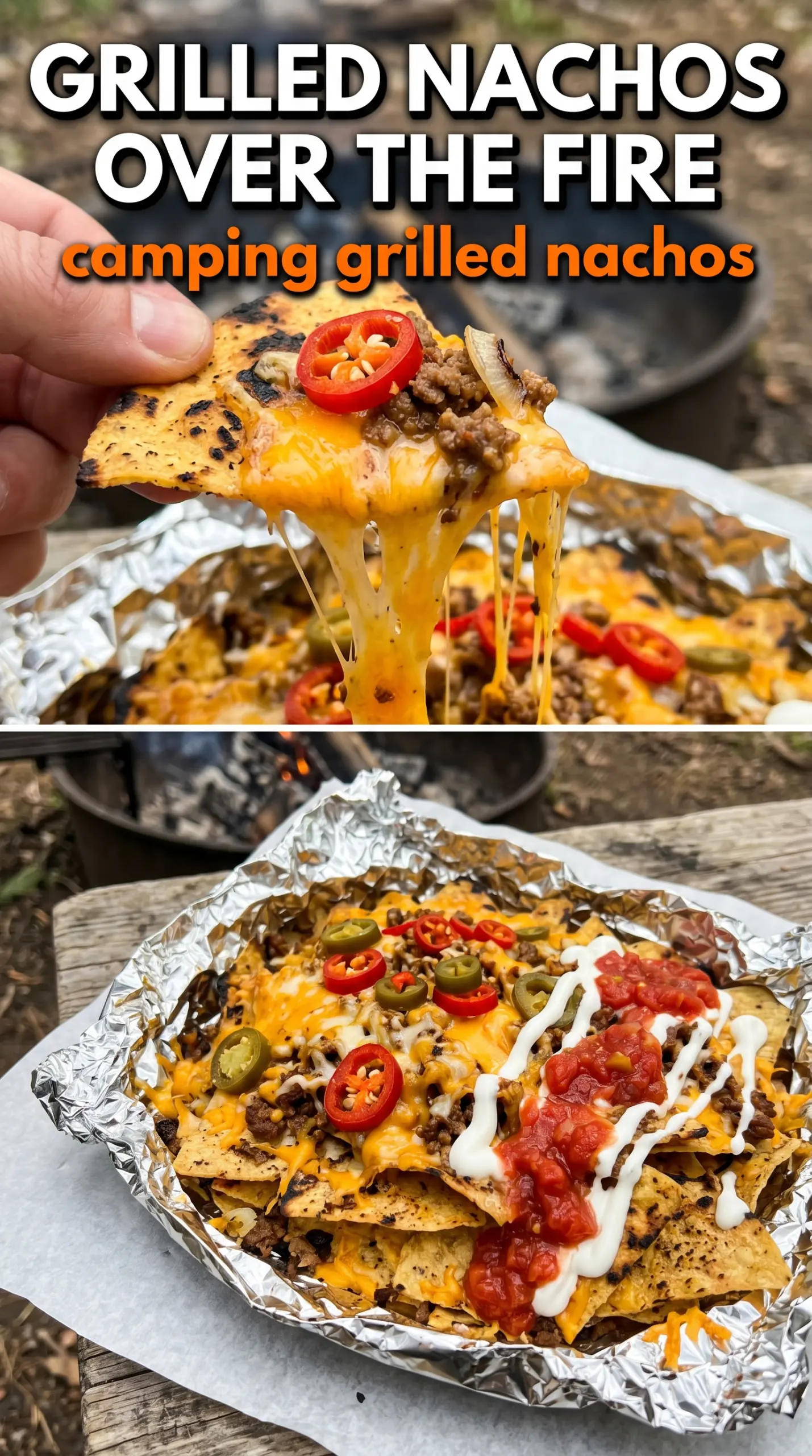 Camping Grilled Nachos cheesy smoky loaded