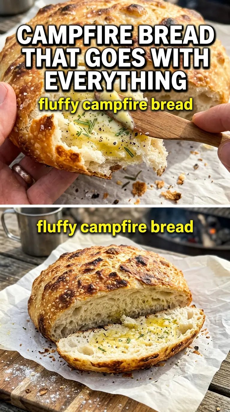 Fluffy Campfire Bread golden stick bread fluffy