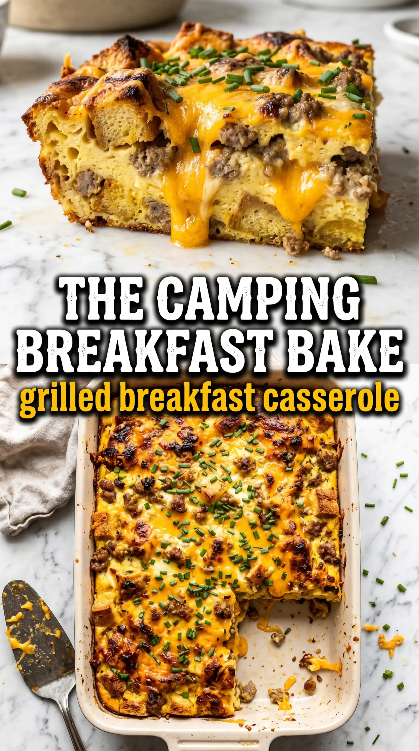 Grilled Breakfast Casserole cheesy sausage hash browns