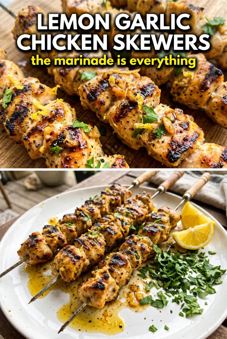 Grilled Lemon Garlic Chicken Skewers