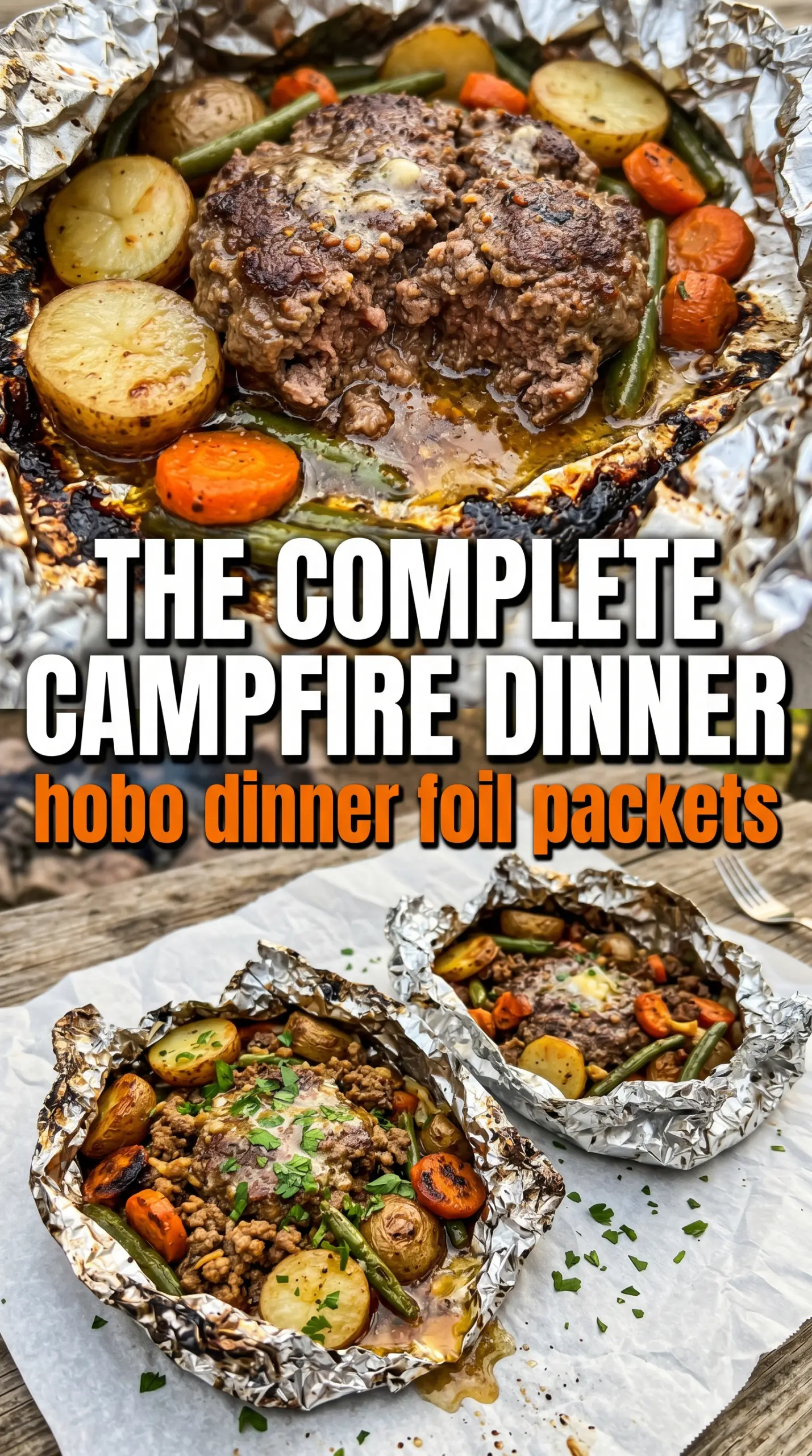 Hobo Dinner Foil Packets campfire, hearty, savory