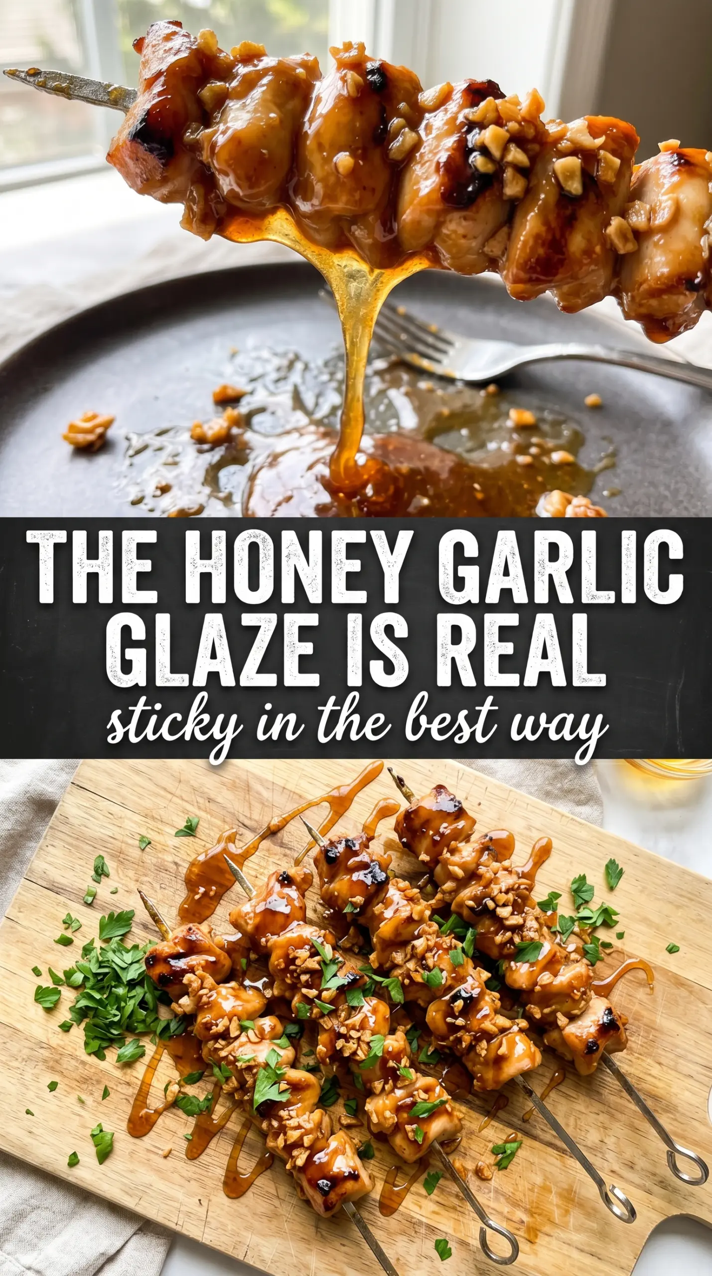 Honey Garlic Chicken Skewers sticky caramelized
