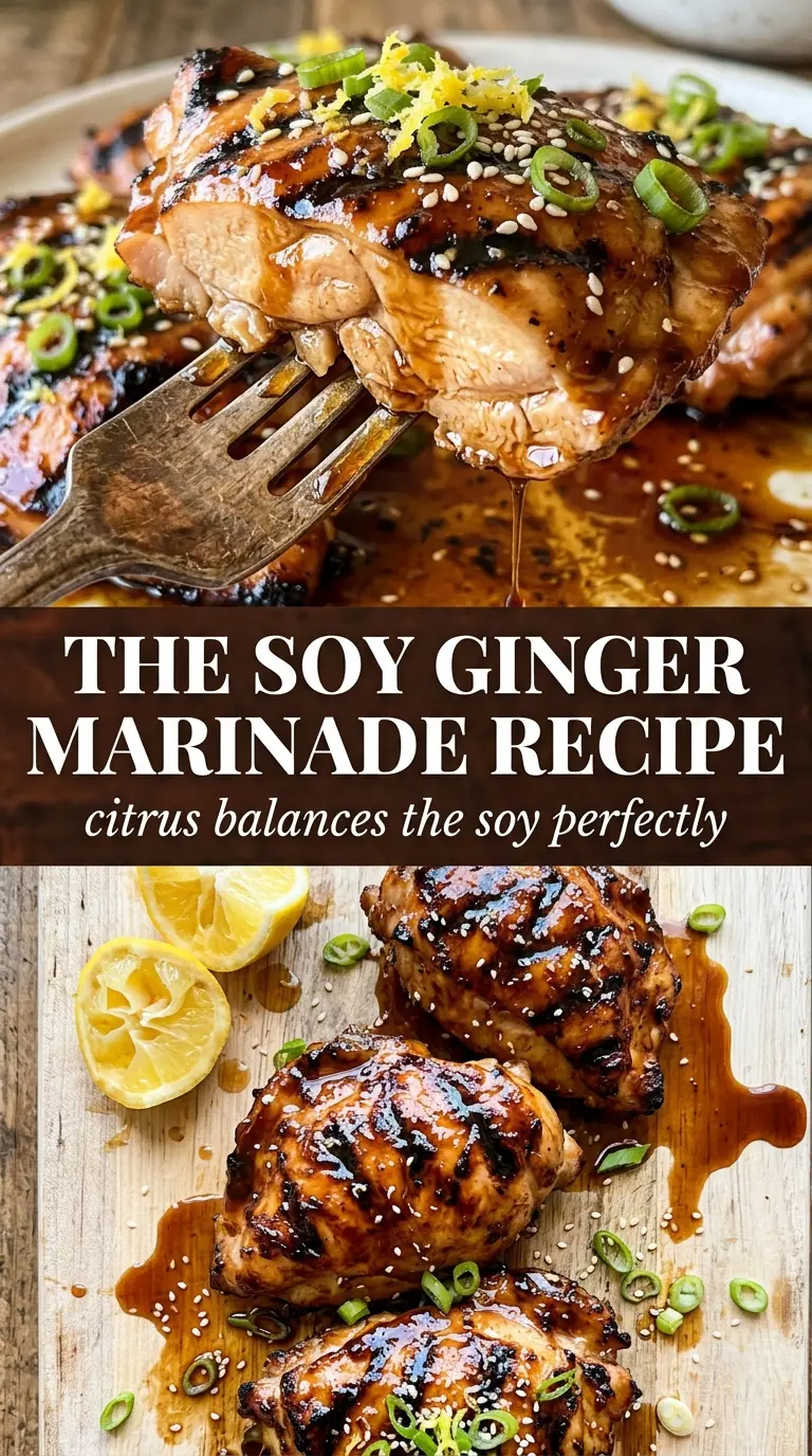 Lemon Ginger Soy Marinated Grilled Chicken bright aromatic