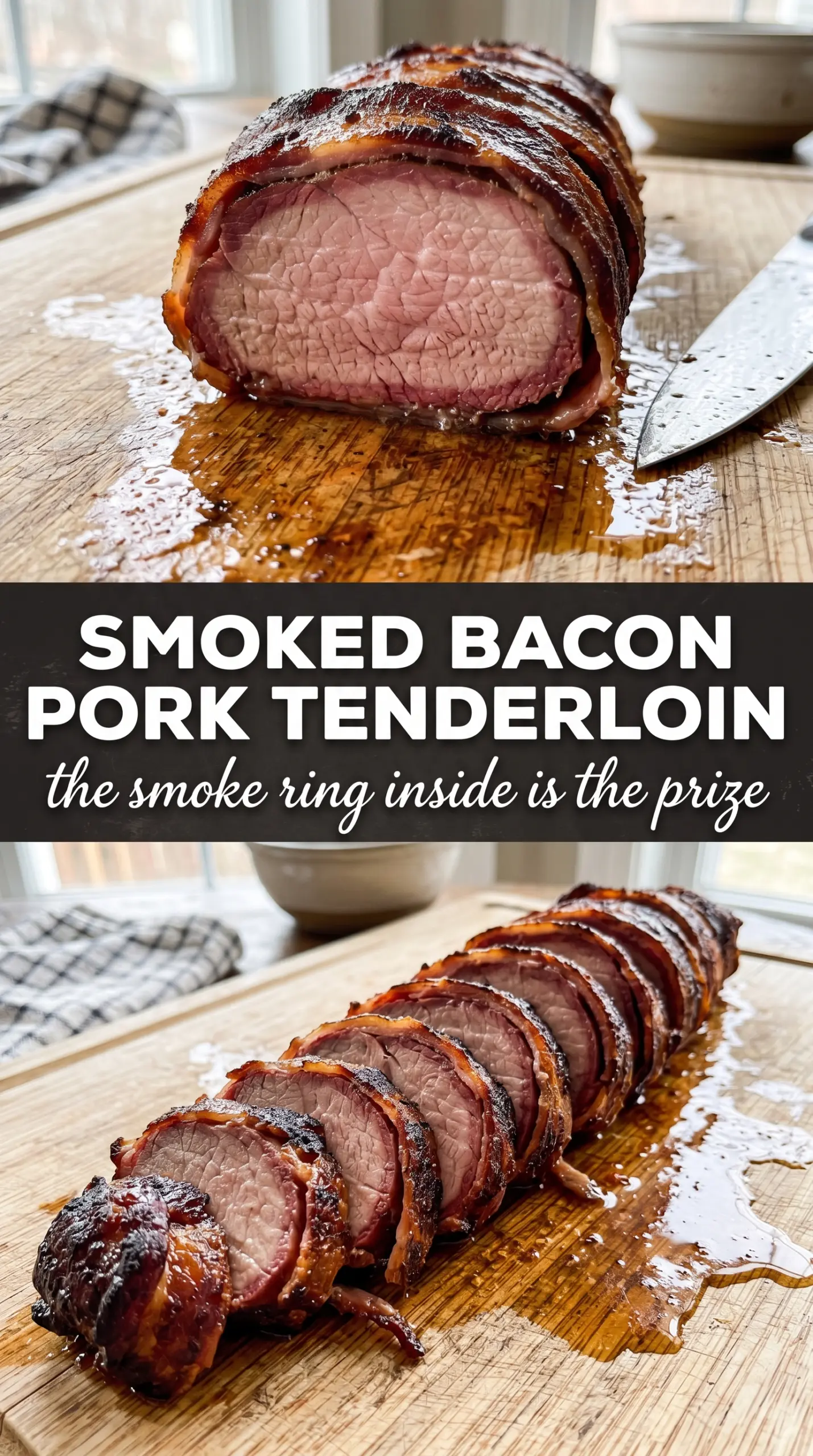 Pellet Grill Smoked Bacon Wrapped Pork Tenderloin smoky bacon-wrapped pork