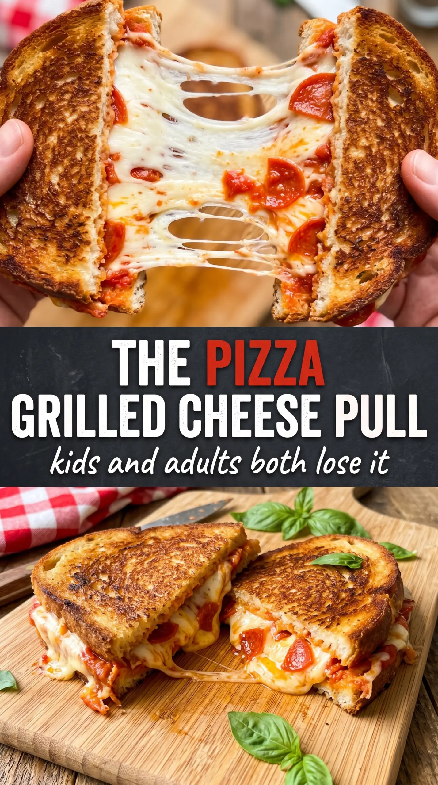 Pizza Grilled Cheese crispy melty pepperoni
