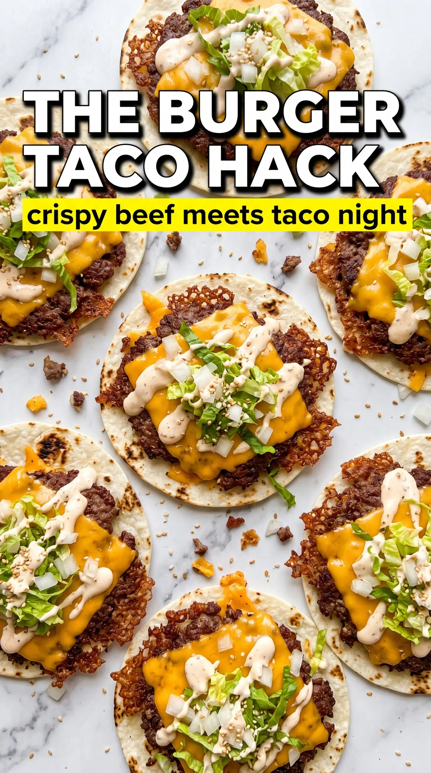 Smashed Cheeseburger Tacos crispy beef cheesy taco
