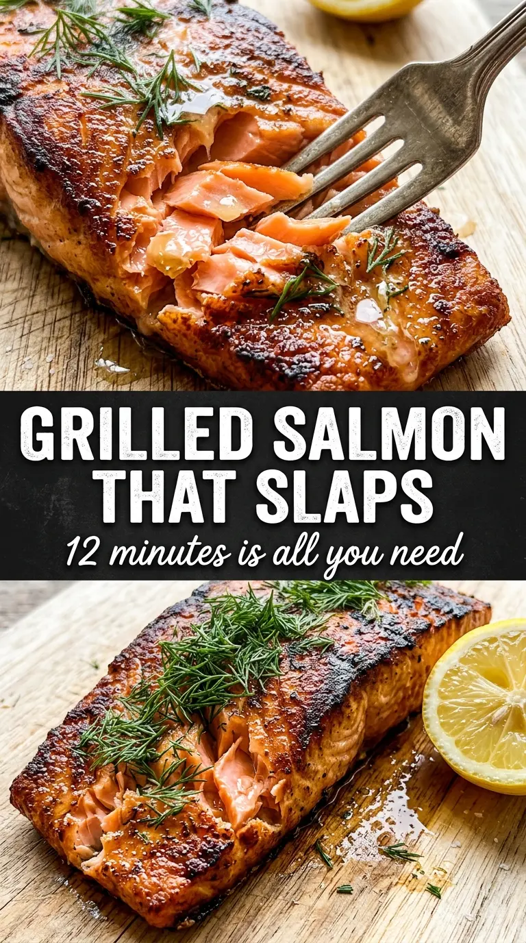 grilled salmon crisp skin lemon dill