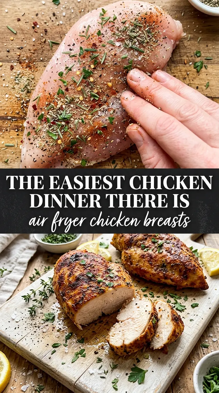 Air fryer chicken breasts juicy golden-brown