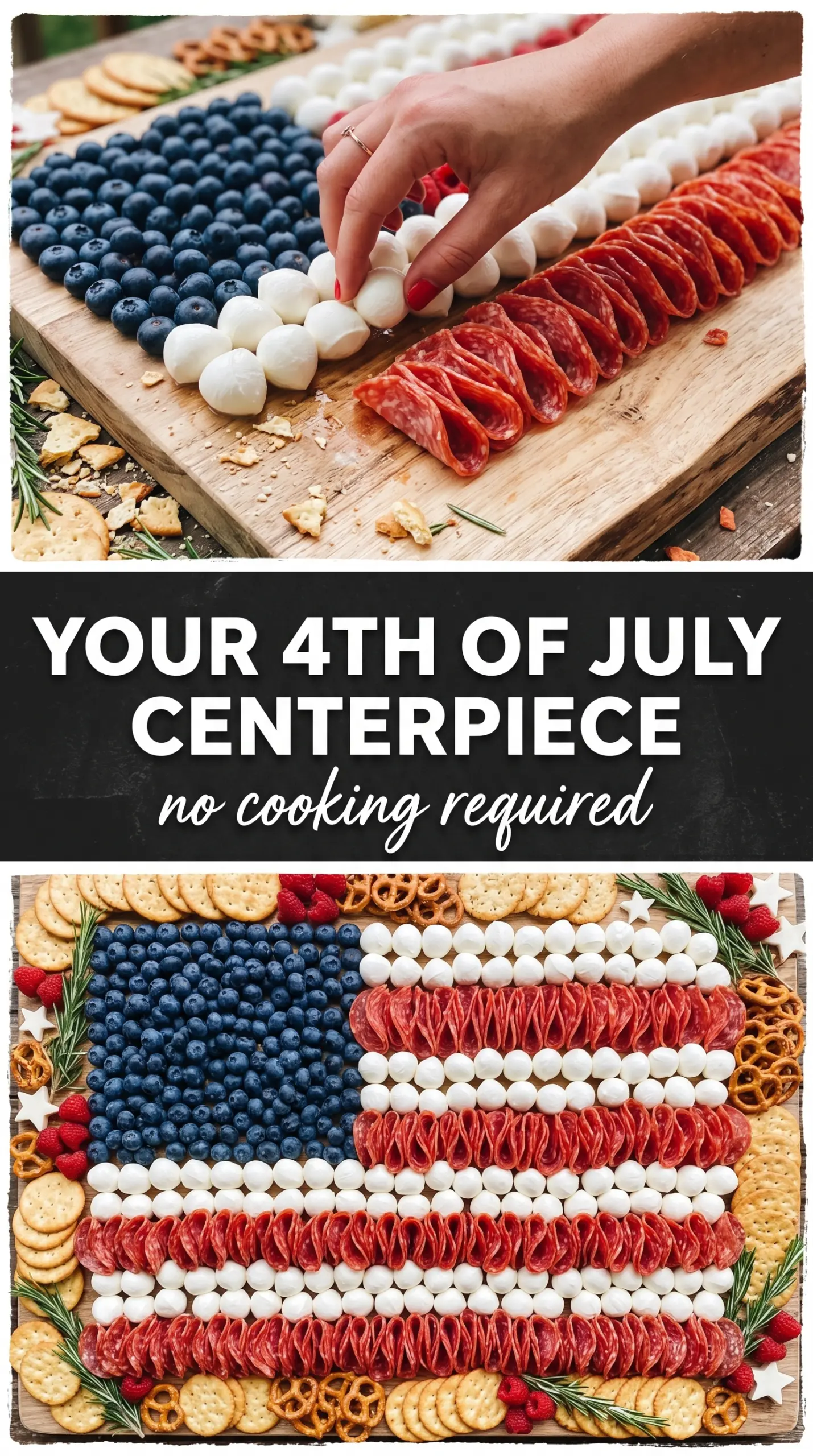 American Flag Charcuterie Board red white blue